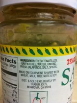 Trader Jose's Salsa Verde Ingredients